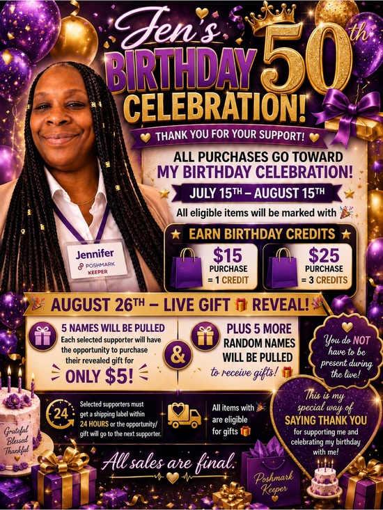 Other - Birthday Celebration look 👀 for items with 🎉 to receive credit details in flyer
